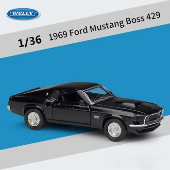 Welly 1:36 1969 Ford Mustang Boss 429 Scară Clasic Masina Trage Înapoi Model De Masina Masina De Metal Turnat Sub Presiune Din Aliaj De Masina Sport Mașină De Jucărie Pentru B134