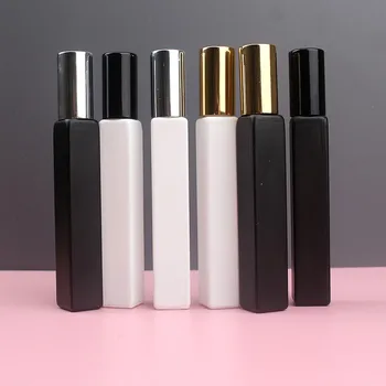 Wholesale10ml Reîncărcabile Mostra De Parfum Flacon De Sticlă Mată Alb/Negru De Călătorie Gol Spray Atomizor Sticle Container Cosmetice