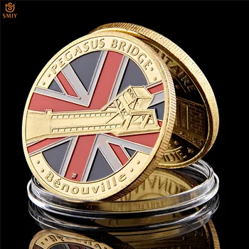 WW II Britanice Aeropurtate Aterizare de Aur Suveniruri Monede WW2 D-Day în Normandia Provocare Militară Semn de Monede de Colectie Insigna Cadou