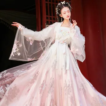 XinHuaEase Hanfu Rochii De Sex Feminin Zână Tradițională Chineză Stil Han Femei Elegante, Fusta Cu Talie Etapă De Performanță Costum Superb