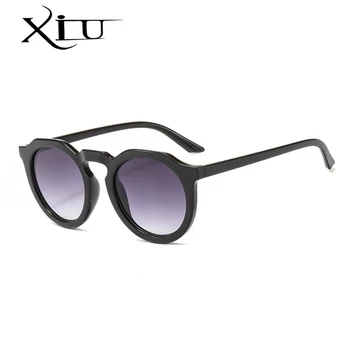 Xiu cerc ochelari de soare retro rotund nud portocaliu galben negru cadru ochelari de soare fum negru lentile de epocă ochelari de soare uv400