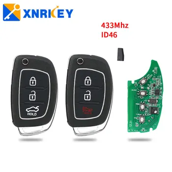 XNRKEY 3/4 Butonul Flip Pliere Telecomanda Cheie Auto 433Mhz ID46 Chip pentru Hyundai HB20 Santa Fe I20 IX35 IX45 pentru Mistra Cheie de Masina