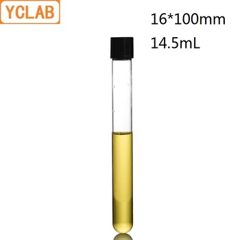 YCLAB 16*100 mm Tub de Testare 14.5 mL Șurub Gura cu Negru PF Capac Borosilicată 3.3 Sticla Rezistenta la Temperaturi Ridicate