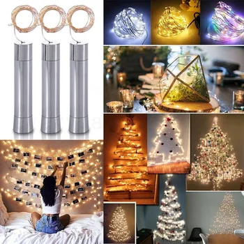 Șir de Lumini de Argint LED Sticla de Vin de Lumini Alimentat de la Baterie Plută Formă de Sticlă Dop de Sticlă de Lampă Ghirlande de Crăciun Decor